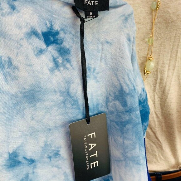 NEW Stitch Fix | Fate Cardigan Sweater Bright Blue Tie Dye Open Front Layer Sz S - Picture 8 of 10